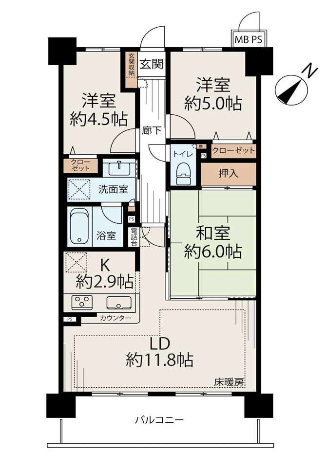 ライオンズヒルズ垂水小束山の間取り