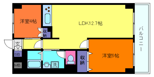 六甲北中ビルの間取り