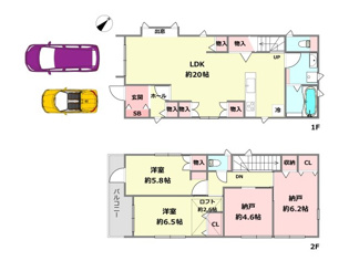 神戸市灘区上野通5丁目新築一戸建ての間取り