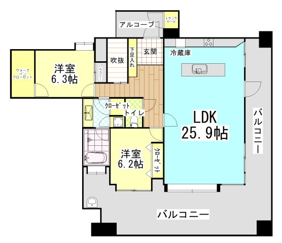 アダージュ薬院弐番館の間取り