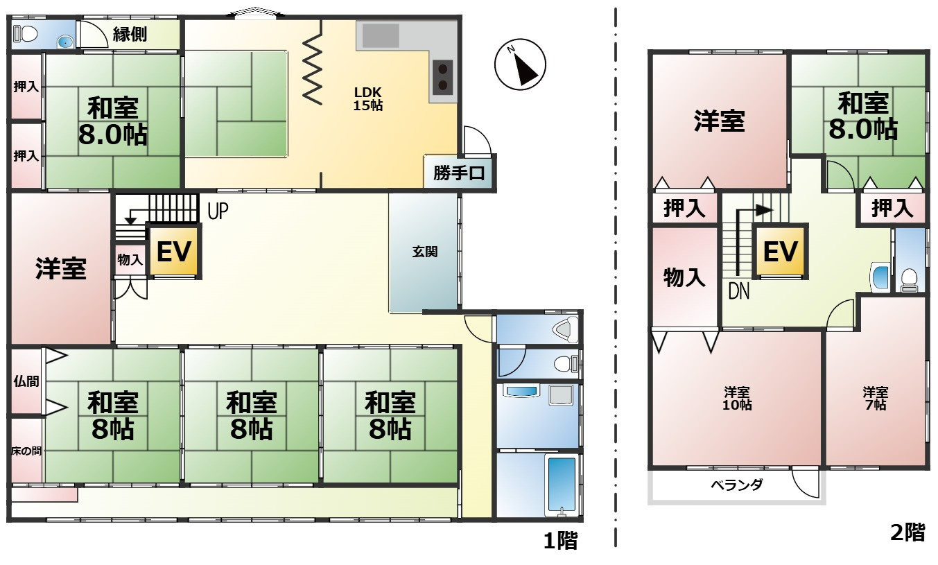 高島市安曇川町常磐木中古戸建の間取り