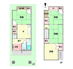 尼崎市西立花町1丁目中古戸建の間取り
