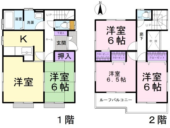 東松山市高坂６丁目　中古戸建の間取り