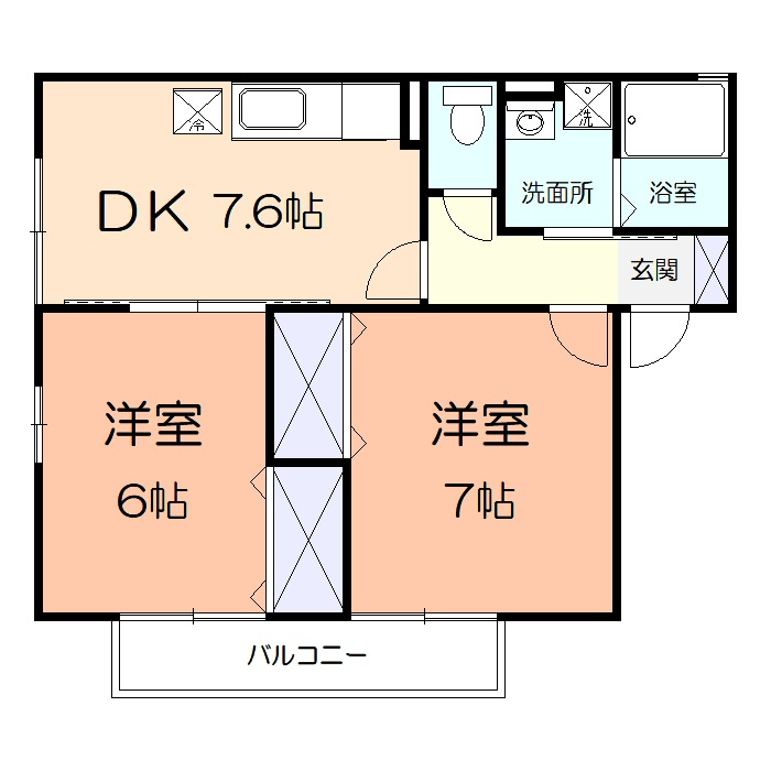 クレールAの間取り