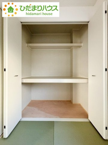 七光台第18　新築戸建　3号棟の収納|和室にも大容量のクローゼット完備！お布団やお子様のおもちゃなどがスッキリ収納できますね(^^♪							
