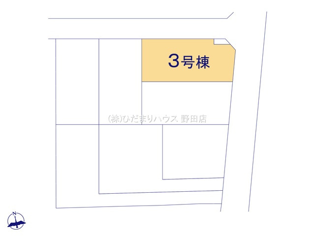 七光台第18　新築戸建　3号棟の区画図|東側公道5.51ｍ　北側3.83ｍ