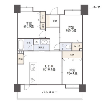 エイルマンション上荒田Ⅲグランシスの間取り