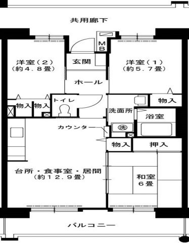 フレール兵庫浜崎通３ＬＤＫの間取り