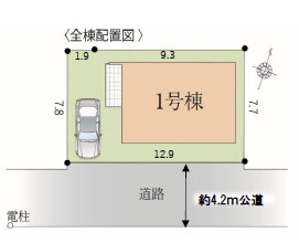 徒歩５分圏内にスーパーがあってお買い物便利の区画図|面倒な住宅ローン手続き代行します