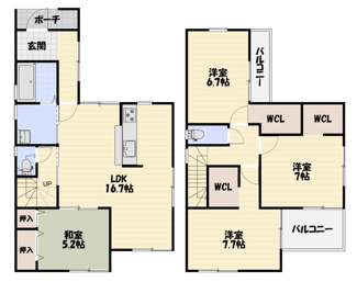 【間取り】 | 伏見区桃山町大島　新築戸建