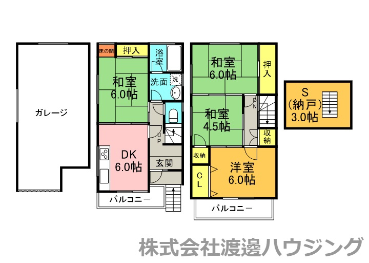 豊中市庄内幸町４丁目の一戸建ての間取り
