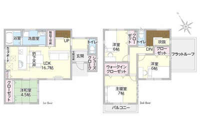 【その他】 | タマタウン両三柳１号地、2号地、3号地 | 1号地建物間取り図　