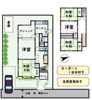 いすみ市大原中古戸建の間取り