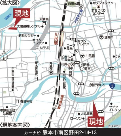 クレイドルガーデン／南区野田第１／１号棟の地図