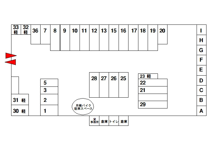 奈良モータープールの区画図