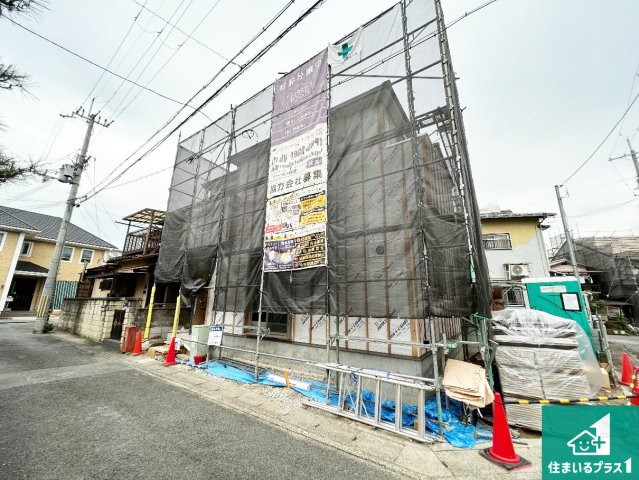 京都市右京区梅津北浦町　第1期　新築一戸建ての外観|現在の進捗状況です！順調に作業進行中、完成が待ち遠しいです！詳細の間取り等、お気軽にお問い合わせください！