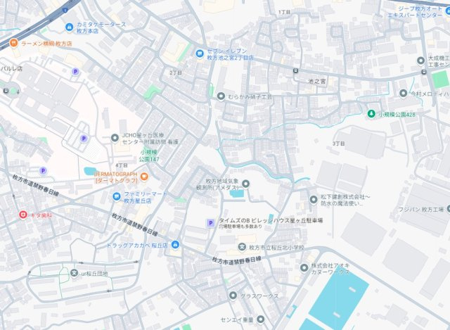 枚方市池之宮　新築一戸建ての地図