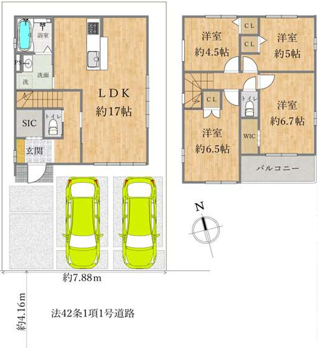 姫路市西今宿６丁目の一戸建ての間取り
