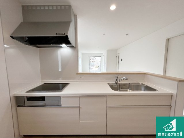 和歌山市布施屋　第5期　新築一戸建てのキッチン|収納豊富！浄水器付きキッチン！お子さまの様子を見ながらお料理を楽しむことができますね。家族のコミュニケーションが増え会話もはずみそう！