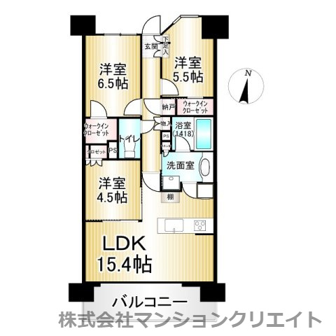 レーベン福井二の宮CROSS FRONTの間取り|現況と間取図が異なる場合は現況を優先とします。