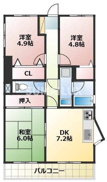 ダイアパレス水前寺第2の間取り