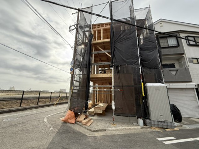 【前面道路含む現地写真】 | 浅香山小・北東角地・新築建売・堺市堺区香ヶ丘町3丁 | 前面道路含む現地写真です
