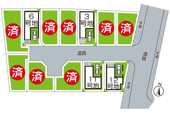 大東市三住町　新築一戸建ての区画図|全12区画