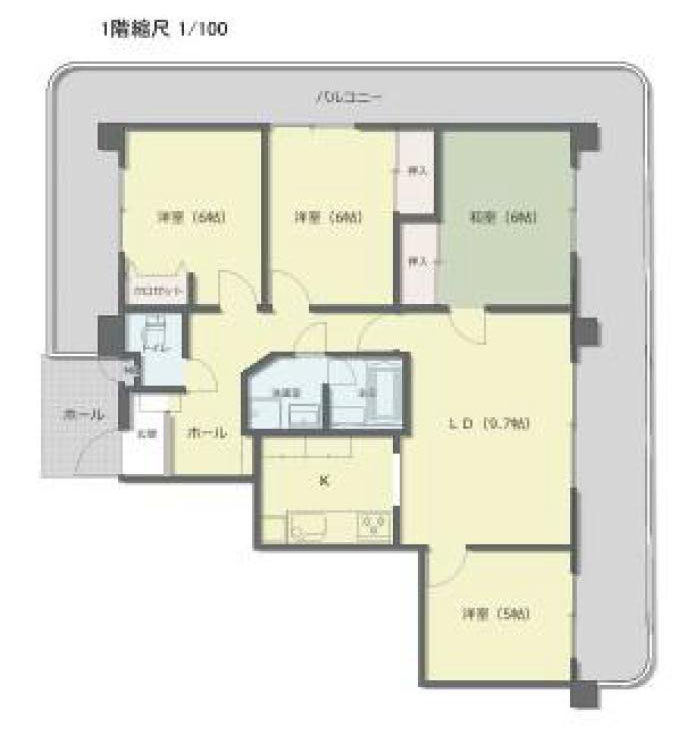 立川市一番町４丁目の中古マンションの間取り