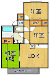 大関満池谷ハイツの間取り