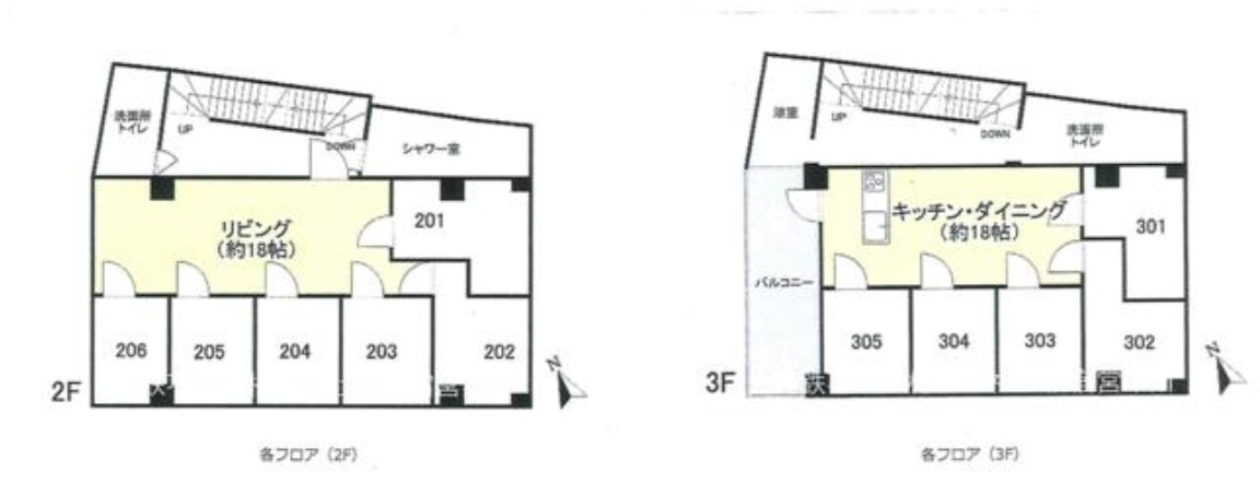 練馬区豊玉上１丁目の一棟マンションの区画図