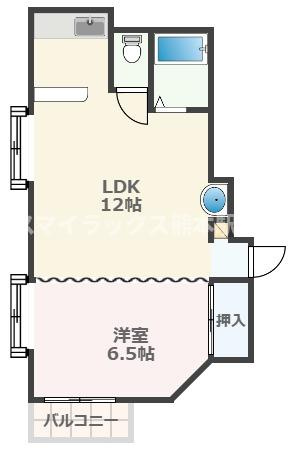 熊本市中央区坪井１丁目の賃貸マンションの間取り