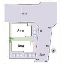 さいたま市北区奈良町　79番　新築一戸建て　ハートフルタウン　Bの区画図|A号棟