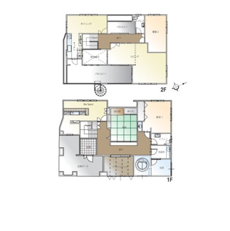 【間取り】 | 山梨市落合 建物一新！別荘や住居に 敷地223坪 建物61坪 | 1992年築　ミサワホームがリフォーム施工　建物面積202.35ｍ2の大型建物