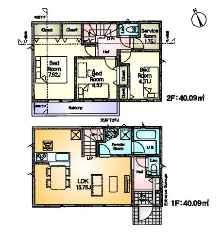 三鷹市大沢５丁目 京王線 駅名 西調布 駅 新築戸建の間取り