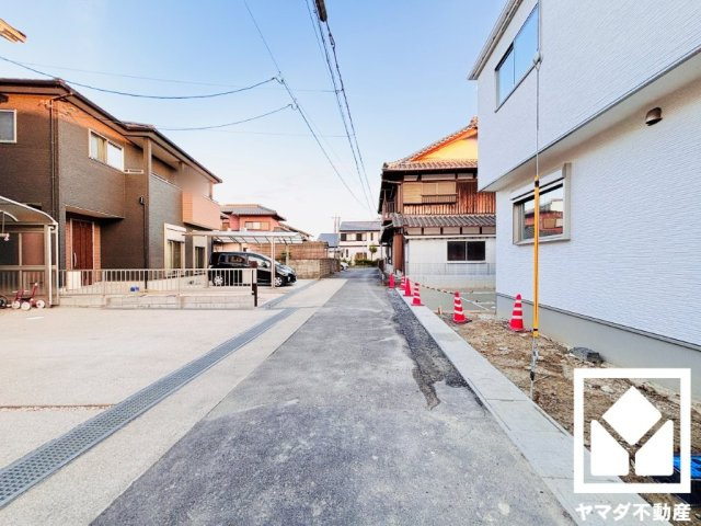 栗東市小柿２丁目　1期　2号地の前面道路含む現地写真