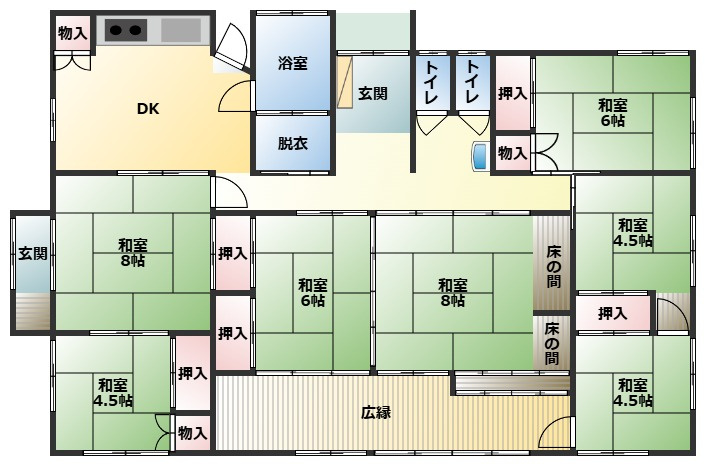 北諸県郡三股町大字長田の中古一戸建の間取り