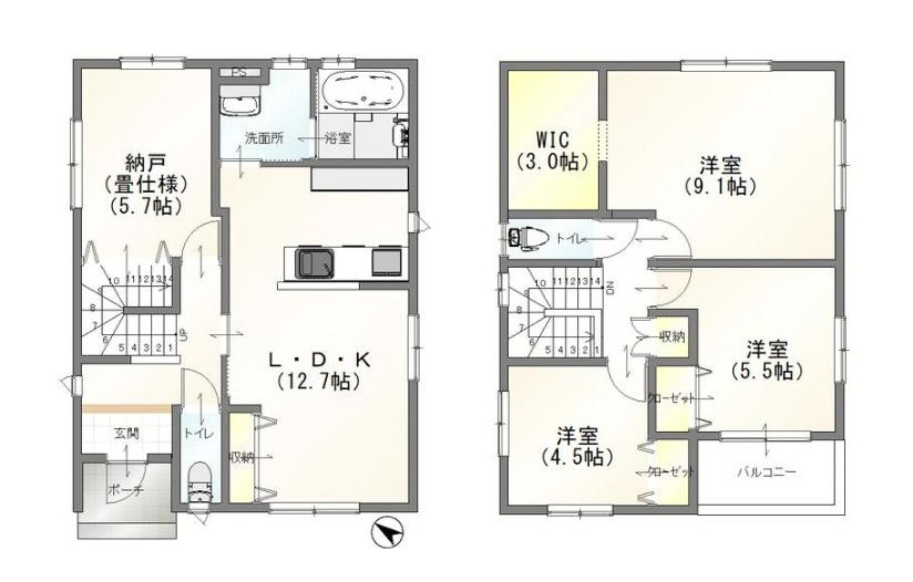 龍ケ崎市白羽１丁目　中古戸建の間取り