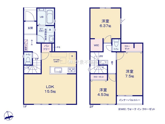《仲介手数料無料》西区三橋５丁目1071-1(1号棟)新築一戸建てリナージュの間取り