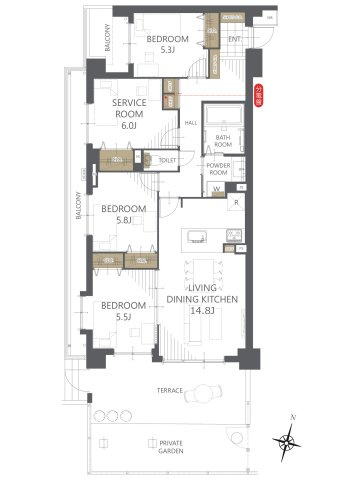 【間取り】コスモ与野ガーデンシティ壱番館 
