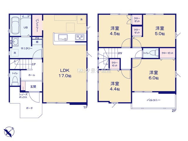 《仲介手数料無料》上尾市大字原市4230-5(全1戸)新築一戸建てZut PLUS+の間取り