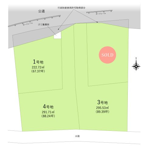 川越市大字石田本郷の売地の土地図|約67～89坪の広い土地 全4区画！
開発許可取得済みにてどなたでも建築できます。
建築条件はありません。
資料請求やご見学などお気軽にお問い合わせください。