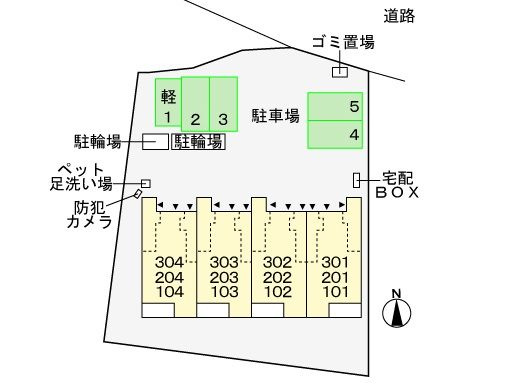 ソレイユの駐車場