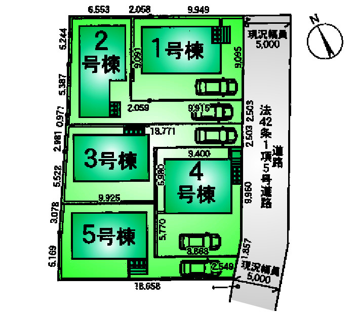 三鷹市大沢５丁目の新築一戸建の区画図