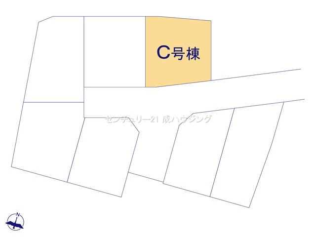 【区画図】 | ハートフルタウン　東大和市狭山4丁目　新築　全8棟　C号棟 | 全体区画図