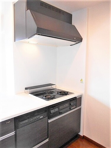 パークヒルズ己斐西町の設備|レンジフード・ガスコンロ・食器洗浄乾燥機※2020年5月撮影