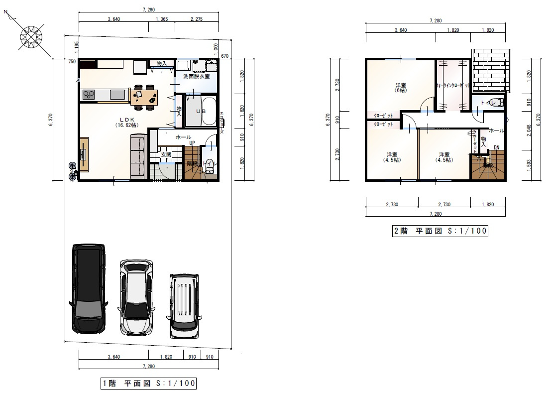 香南市野市町西野　新築戸建　西棟（全2区画）の間取り|3LDK+WIC
