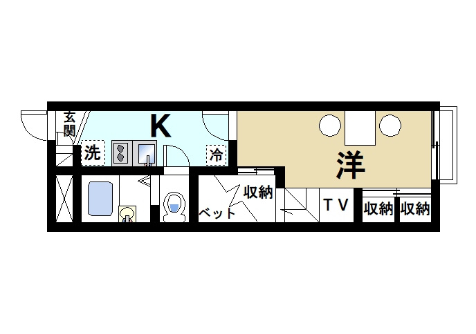 レオパレスリバートップの間取り|使いやすい間取りです