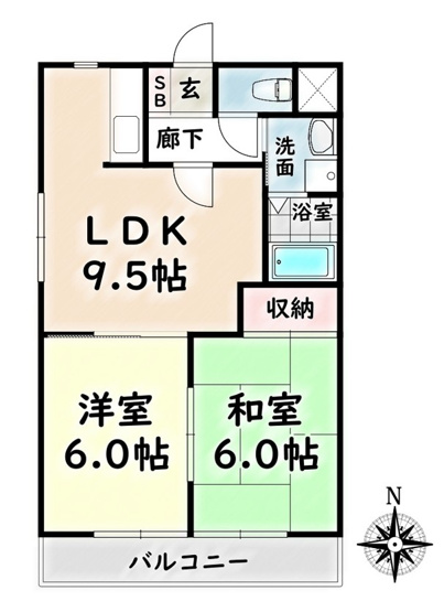 【間取り】 | サンパティーク日向B棟【名古屋市賃貸・CATV】