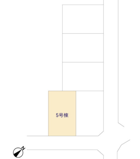 GL読谷村大湾２期５棟の区画図