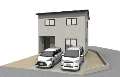 【外観パース】 | （ご成約）建築条件付き宅地　高知市福井町A号地 | イメージです。